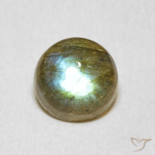 1.77ct طبيعي متعدد الألوان لابرادوريت, دائري, نصف شفاف
