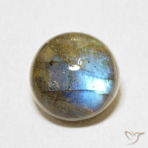 2.87ct طبيعي متعدد الألوان لابرادوريت, دائري, نصف شفاف