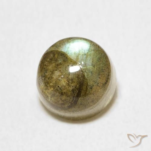 1.34ct طبيعي متعدد الألوان لابرادوريت, دائري, نصف شفاف