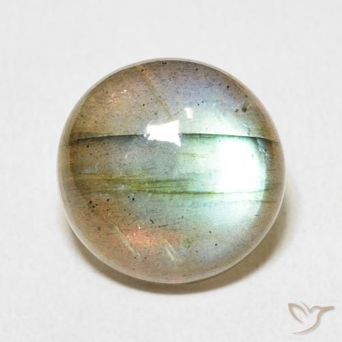 8.34ct طبيعي متعدد الألوان لابرادوريت, دائري, نصف شفاف