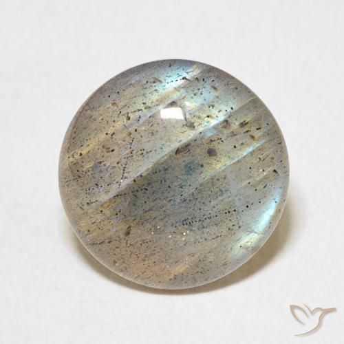 6.92ct طبيعي متعدد الألوان لابرادوريت, دائري, نصف شفاف