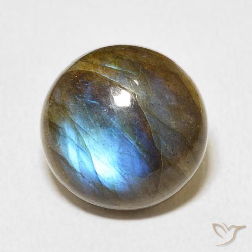 8.51ct طبيعي متعدد الألوان لابرادوريت, دائري, نصف شفاف