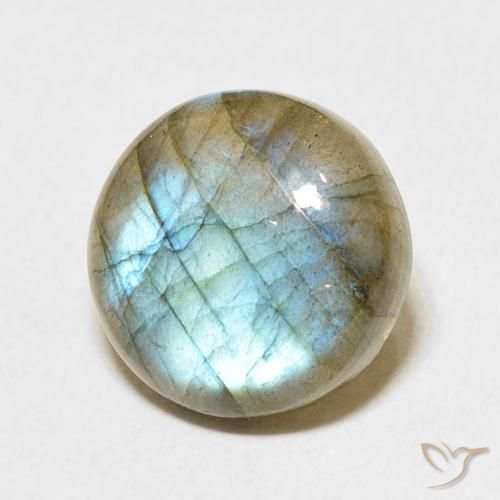 7.25ct طبيعي متعدد الألوان لابرادوريت, دائري, نصف شفاف
