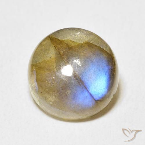 7.65ct طبيعي متعدد الألوان لابرادوريت, دائري, نصف شفاف