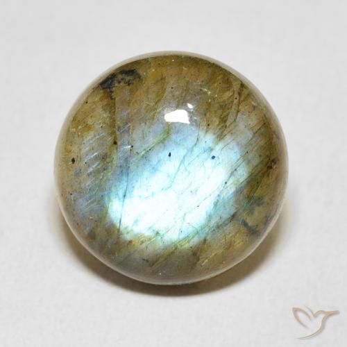 9.47ct طبيعي متعدد الألوان لابرادوريت, دائري, نصف شفاف