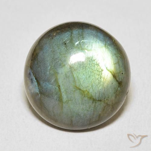 12.54ct طبيعي متعدد الألوان لابرادوريت, دائري, نصف شفاف