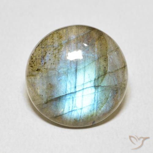 6.38ct طبيعي متعدد الألوان لابرادوريت, دائري, نصف شفاف