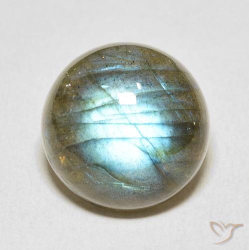 12.56ct طبيعي متعدد الألوان لابرادوريت, دائري, نصف شفاف