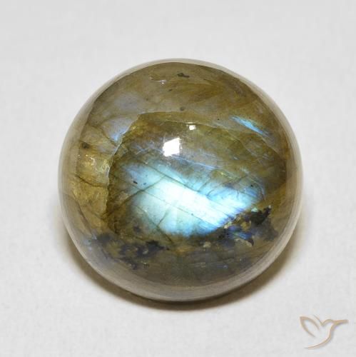 15.88ct طبيعي متعدد الألوان لابرادوريت, دائري, نصف شفاف