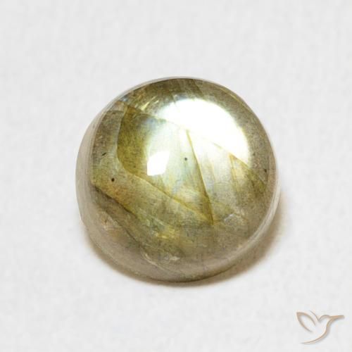 1.64ct طبيعي متعدد الألوان لابرادوريت, دائري, نصف شفاف