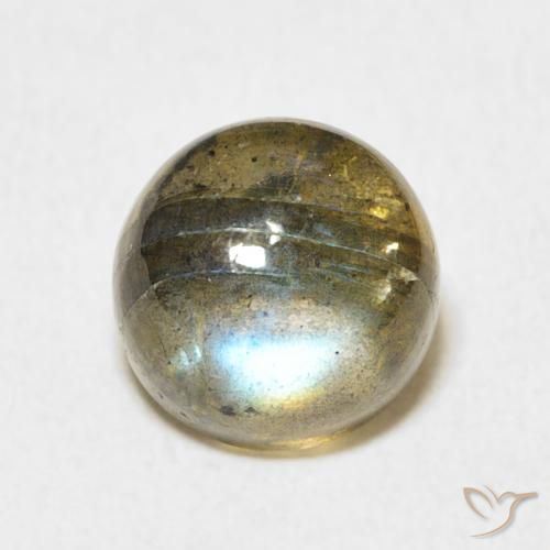 3.82ct طبيعي متعدد الألوان لابرادوريت, دائري, نصف شفاف
