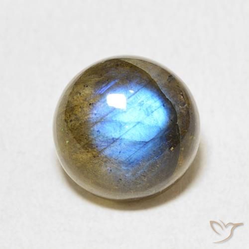 3.53ct طبيعي متعدد الألوان لابرادوريت, دائري, نصف شفاف