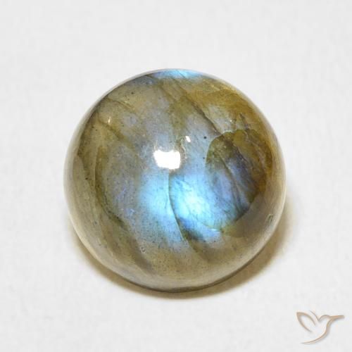 6.22ct طبيعي متعدد الألوان لابرادوريت, دائري, نصف شفاف