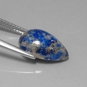 لازورد الأزرق الملكي طبيعي، شكل الكمثرى، 5.64 قيراط، غير شفاف