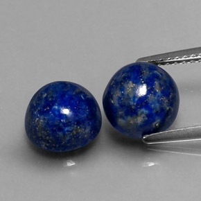 لازورد طبيعي بلون أزرق ملكي، وزن ‎‎ قيراط، شكل دائري، مقاس ‎8.07‎ مم