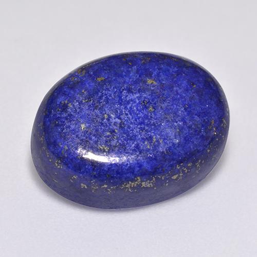 لازورد طبيعي بلون أزرق بحرى كثيف، وزن ‎14.45‎ قيراط، شكل بيضاوى، مقاس ‎16.8x12.7‎ مم