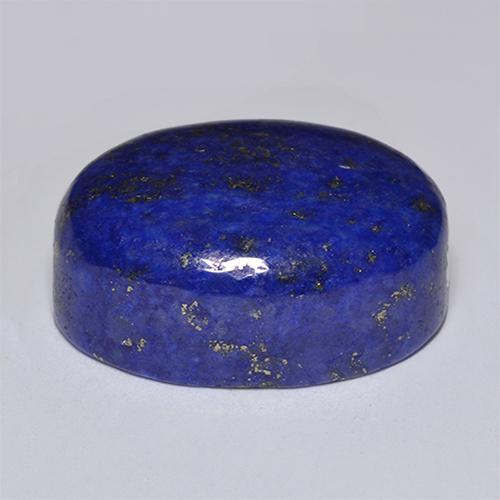 لازورد طبيعي بلون أزرق غامق جدا، وزن ‎14.49‎ قيراط، شكل بيضاوى، مقاس ‎16.1x12.2‎ مم