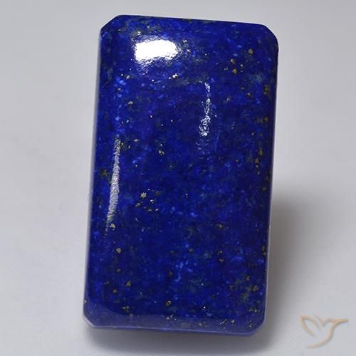 29.82ct طبيعي أزرق بحرى كثيف لازورد, قص الزمرد, غير شفاف