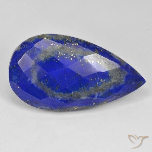 37.17ct طبيعي أزرق كهربائى لازورد, شكل الكمثرى, غير شفاف