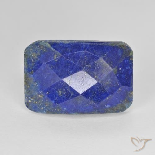 13.36ct طبيعي أزرق لامع لازورد, قص الزمرد, غير شفاف