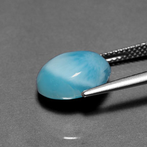 لاريمار أزرق طبيعي، قصة بيضاوى، 4.98 قيراط، غير شفاف