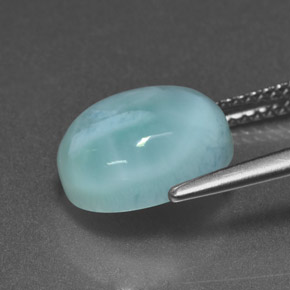 لاريمار أزرق طبيعي، قصة بيضاوى، 4.70 قيراط، غير شفاف