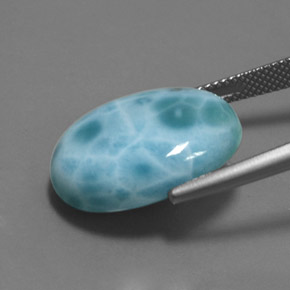 لاريمار أزرق طبيعي، قصة بيضاوى، 15.77 قيراط، غير شفاف