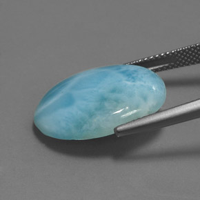 لاريمار طبيعي بلون أزرق، وزن ‎11.45‎ قيراط، شكل بيضاوى، مقاس ‎20.1x15.1‎ مم