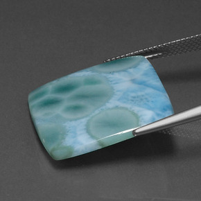 لاريمار أزرق أخضر طبيعي، مربع، 13.07 قيراط، غير شفاف