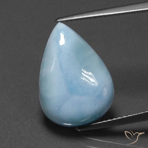 7.72ct طبيعي أزرق فاتح لاريمار, شكل الكمثرى, غير شفاف