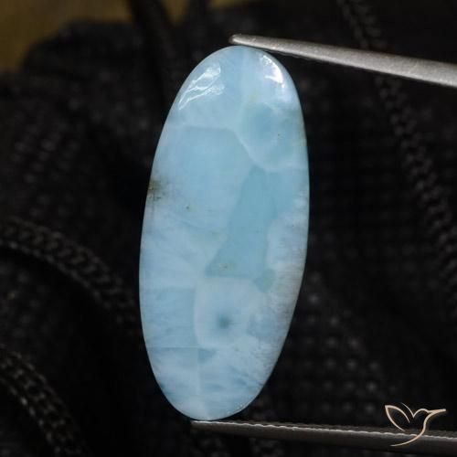 8.26ct طبيعي أزرق مائى لاريمار, بيضوي, غير شفاف
