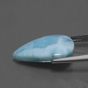 لاريمار أزرق أخضر طبيعي، شكل الكمثرى، 5.60 قيراط، غير شفاف