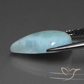 لاريمار أزرق رغوة البحر طبيعي، شكل الكمثرى، 5.96 قيراط، غير شفاف