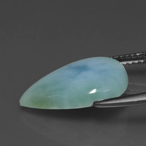 لاريمار أخضر أزرق طبيعي، شكل الكمثرى، 4.16 قيراط، غير شفاف