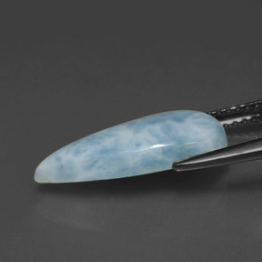 لاريمار أزرق أخضر طبيعي، شكل الكمثرى، 3.48 قيراط، غير شفاف