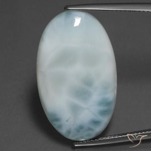 16.58ct طبيعي أزرق فاتح لاريمار, بيضوي, غير شفاف