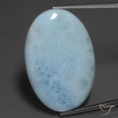 20.33ct طبيعي أزرق فاتح لاريمار, بيضوي, غير شفاف