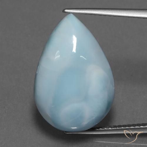 16.87ct طبيعي أزرق فاتح لاريمار, شكل الكمثرى, غير شفاف