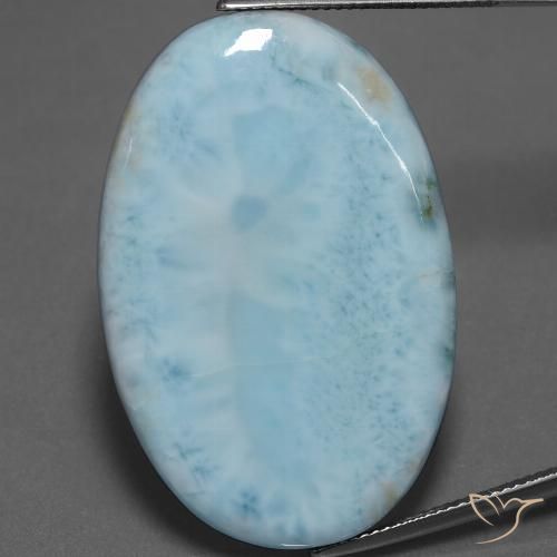 53.89ct طبيعي أخضر أزرق فاتح لاريمار, بيضوي, غير شفاف