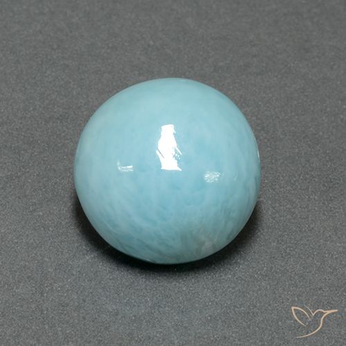 5.96ct طبيعي أزرق مخضر فاتح لاريمار, دائري, غير شفاف