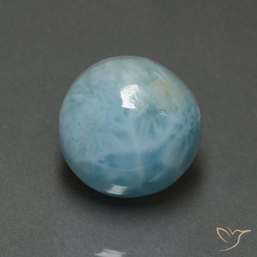 6.73ct طبيعي أزرق فاتح لاريمار, دائري, غير شفاف