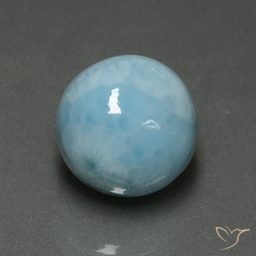 6.82ct طبيعي أزرق فاتح لاريمار, دائري, غير شفاف