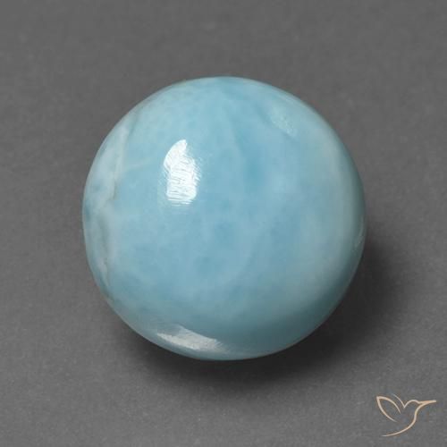 6.89ct طبيعي أزرق سماوى لاريمار, دائري, غير شفاف