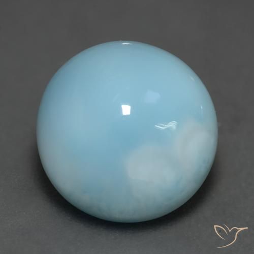 6.20ct طبيعي أزرق مائى لاريمار, دائري, نصف شفاف