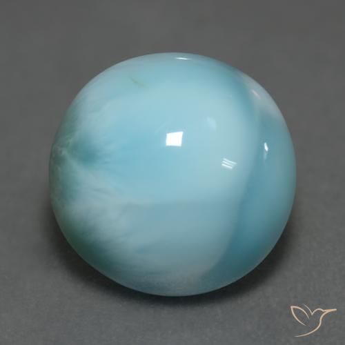 6.33ct طبيعي أخضر أزرق لامع لاريمار, دائري, غير شفاف