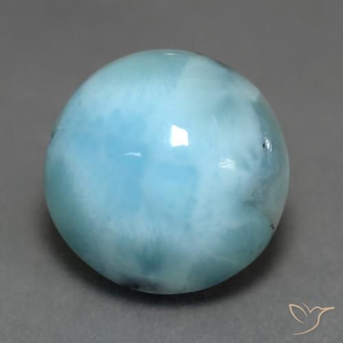 6.50ct طبيعي أزرق فاتح لاريمار, دائري, غير شفاف