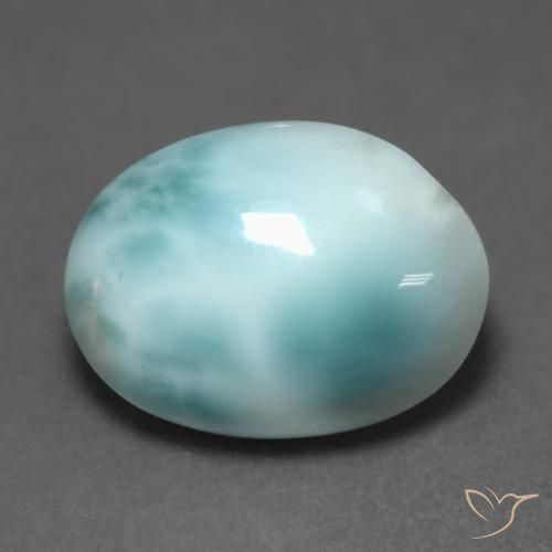 4.82ct طبيعي أخضر أزرق فاتح لاريمار, بيضوي, نصف شفاف