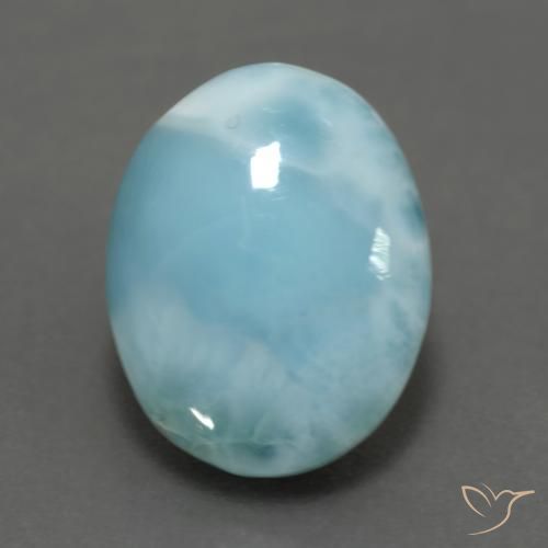 6.28ct طبيعي أخضر أزرق فاتح لاريمار, بيضوي, غير شفاف