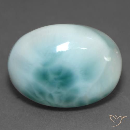 10.24ct طبيعي أزرق فاتح لاريمار, بيضوي, نصف شفاف