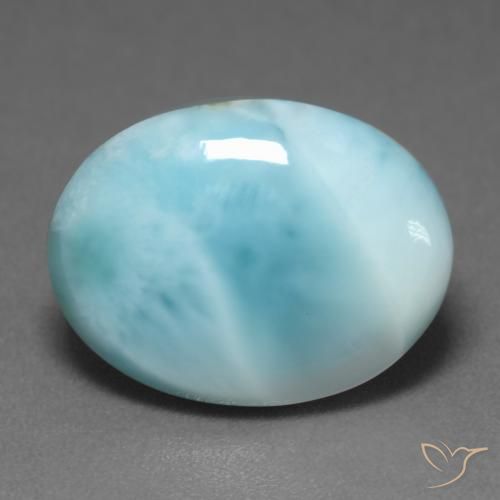 6.08ct طبيعي أخضر أزرق فاتح لاريمار, بيضوي, نصف شفاف